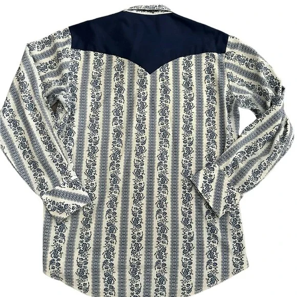 Vintage floral pearl snap shirt 16 1/2-35 - Picture 2 of 8